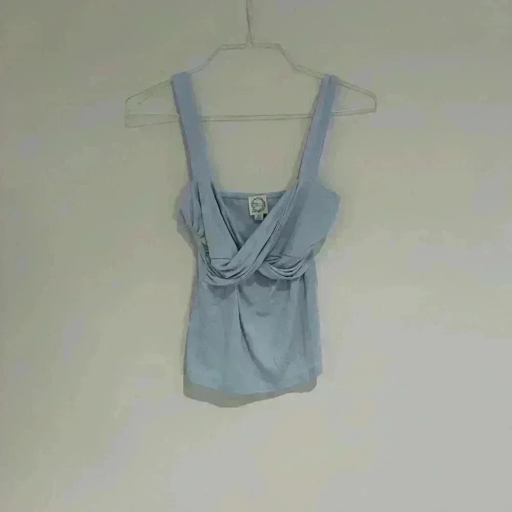 Blue Rain Light Blue Criss Cross Crop Size Medium Like New